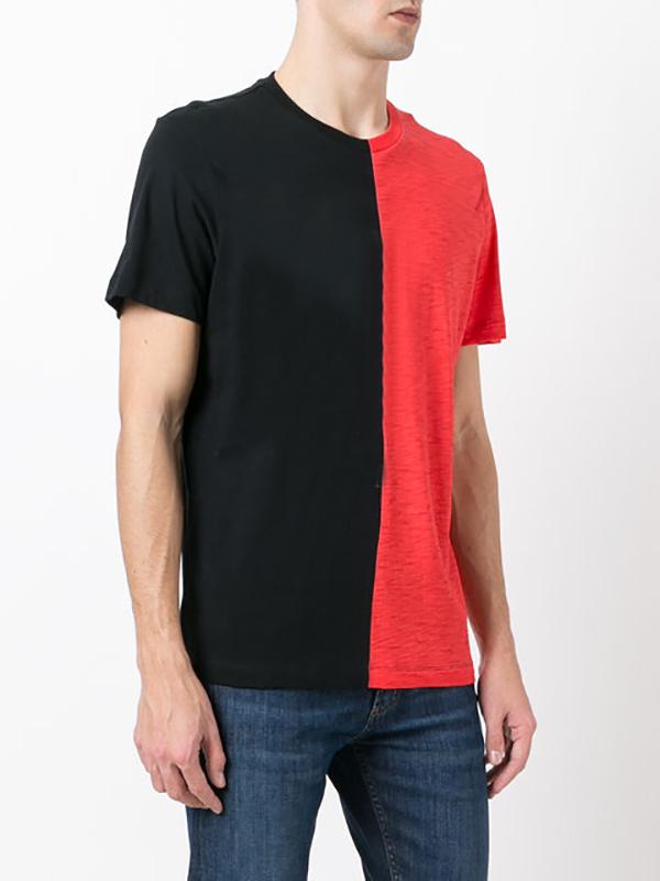 black and red padding t-shirt