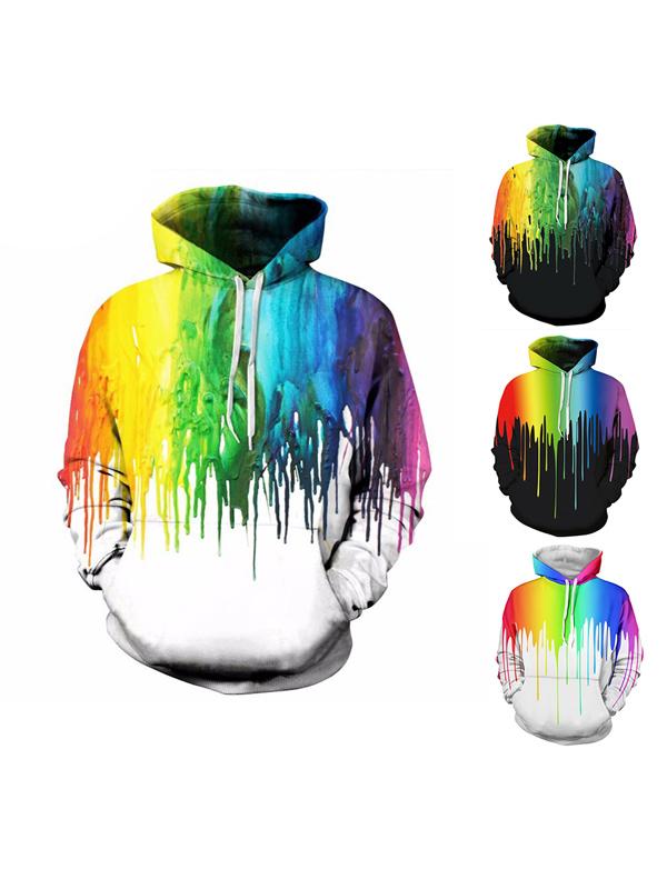 pained rainbow on hoodie