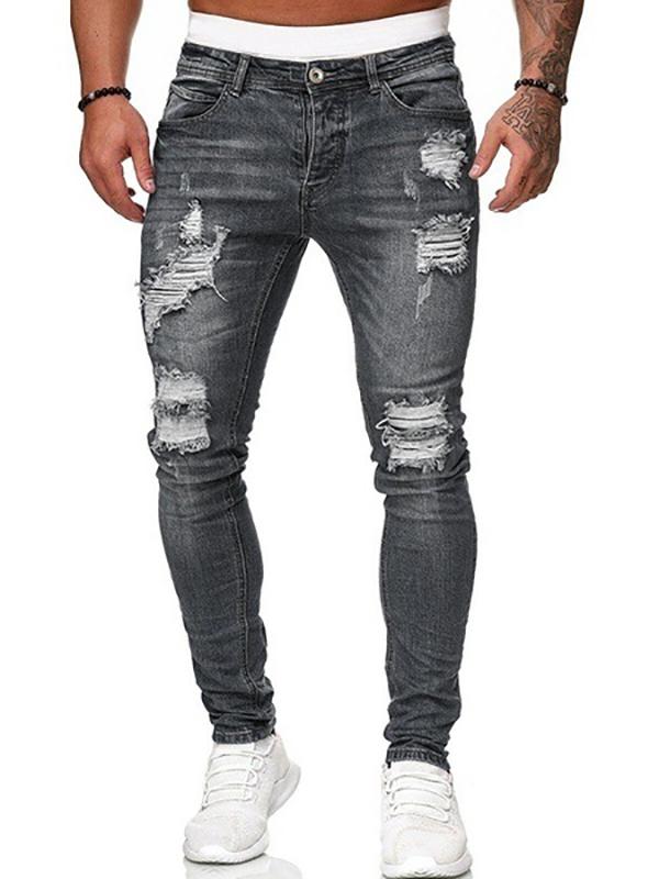 custom stretch ripped jeans
