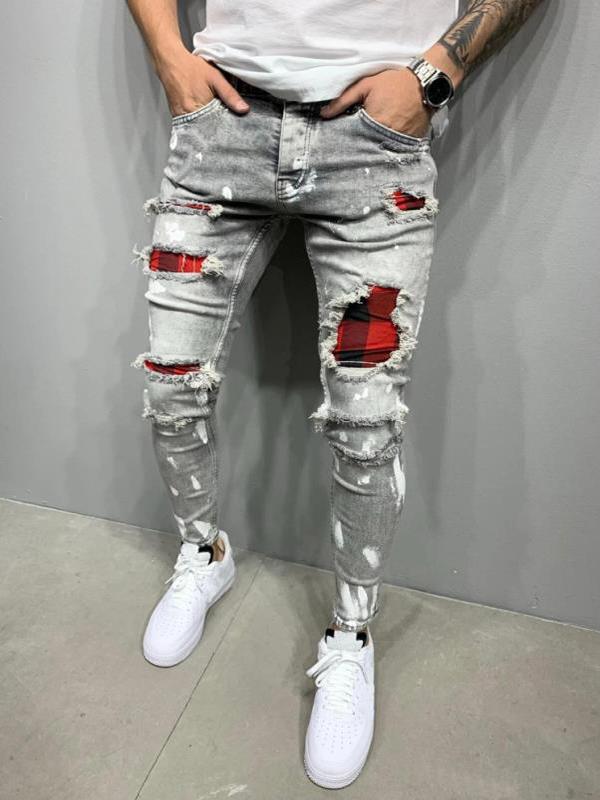 custom heavy washed distressed jeans